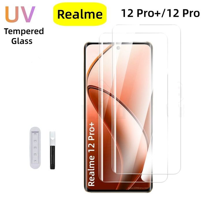 Realme 14 Pro+ 12 Pro+ GT7 Pro / 3D UV ТЕЧНО ЛЕПИЛО Стъклен протектор