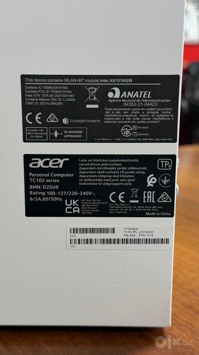 ПК Acer Aspire TC-102 Core i5-13420H, 8GB DDR, 512GB SSD, RTX 3050 6GB