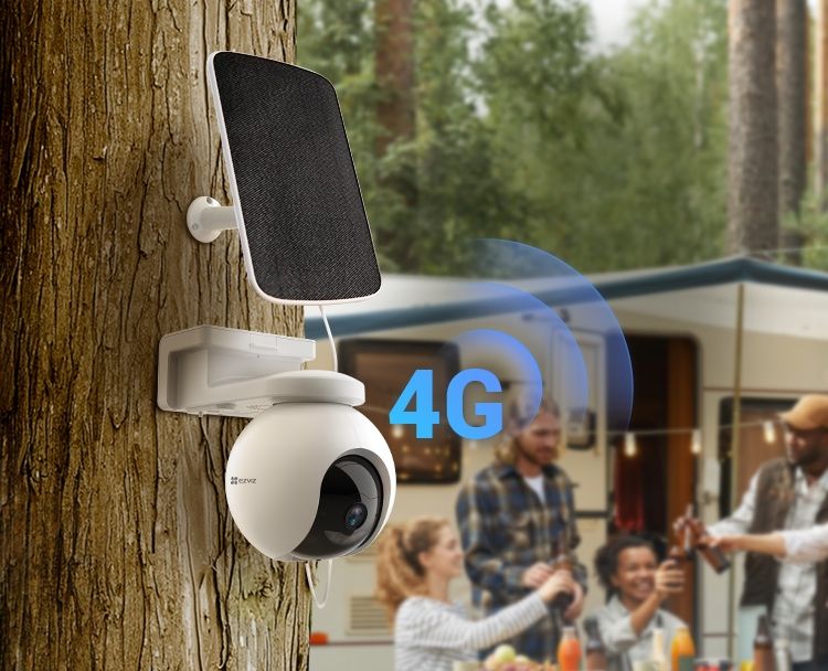 Уличная поворотная IP камера с сим картой EZVIZ EB84G 2K акумуляторный