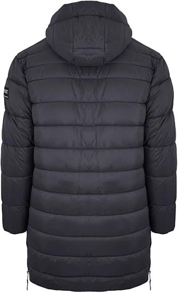 Plein Sport Padded Small Circular Logo Branded Grey Long Jacket