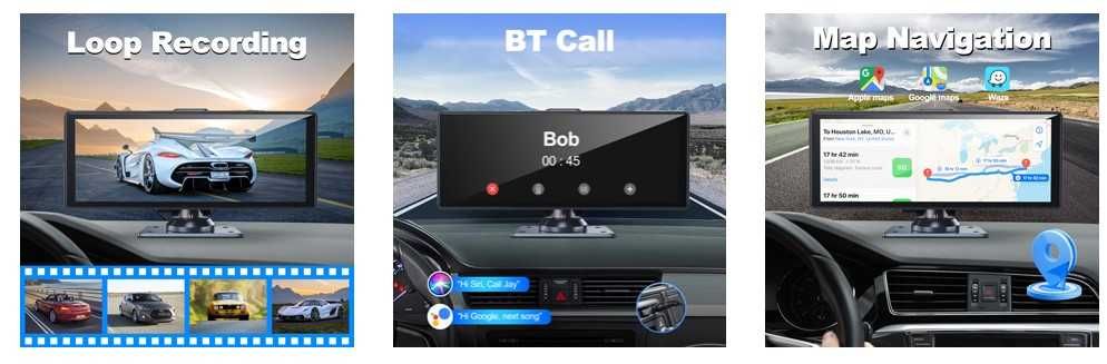 Преносим Carplay и Android Auto с DVR и AHD задна камера, 9888