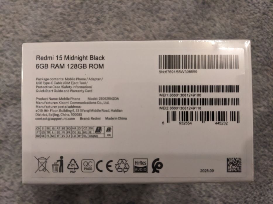 Xiaomi Redmi 15 (6+128GB) Черен