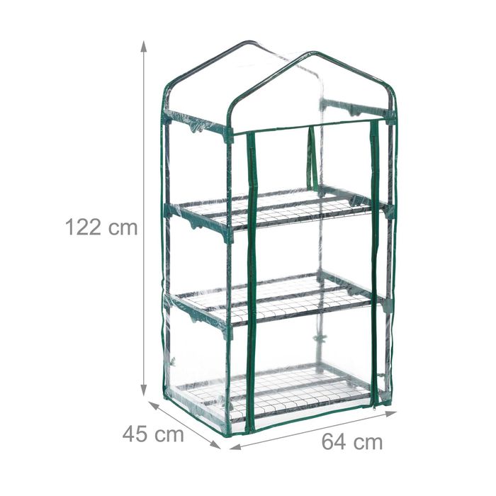 Домашна мини оранжерия за разсад и млади растения, 3 нива, 122x64x45см