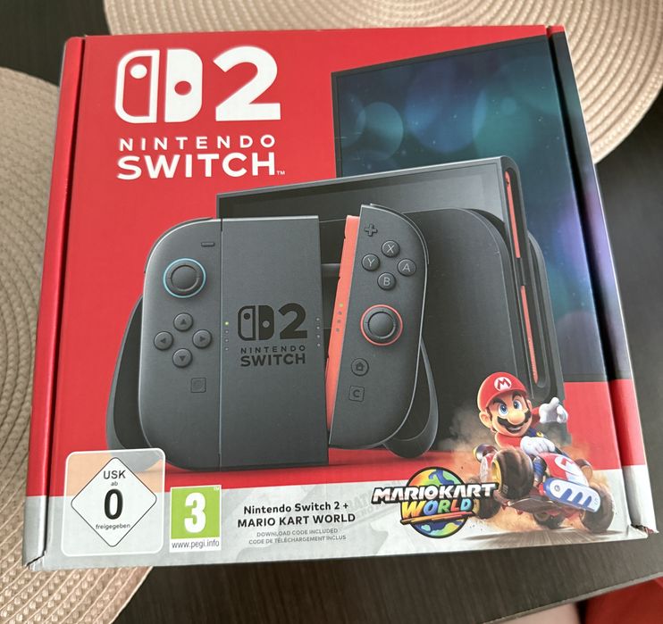 Consola NINTENDO Switch 2, Joy-Con Light Red/Light Blue + Mario Kart World