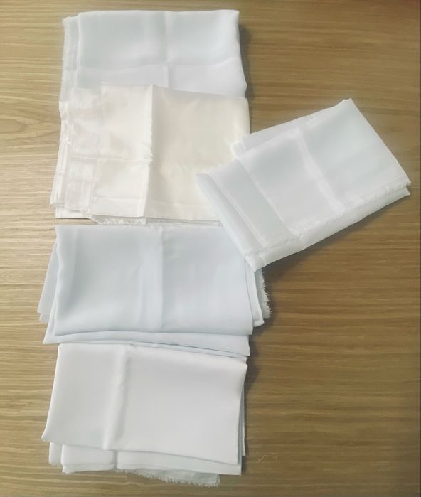 Ткани обрезки Бархат плюш, белые шелк