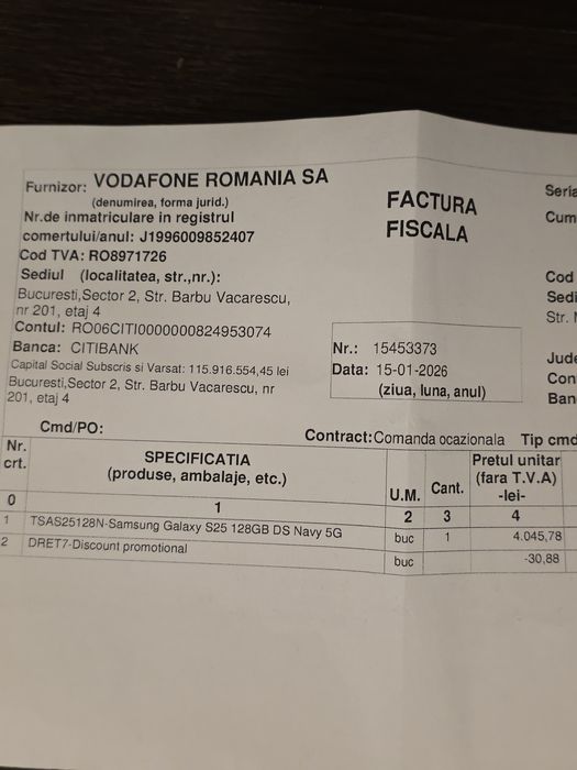 Samsung S25 NOU desigilat factura 128gb