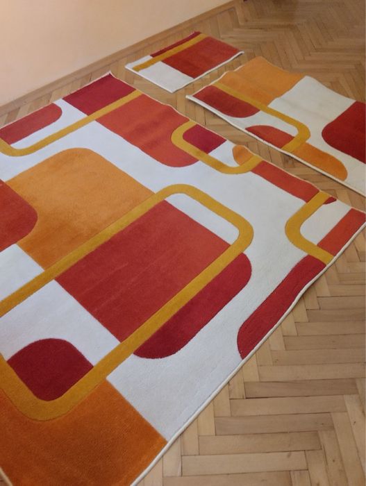 Вълнен килим ръчно резбован Atlantik + пътека и постелка