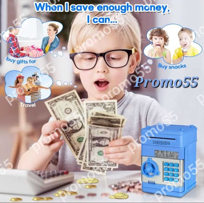 ПРОМО! Детска Музикална Касичка с Парола Светлини за Банкноти и Монети