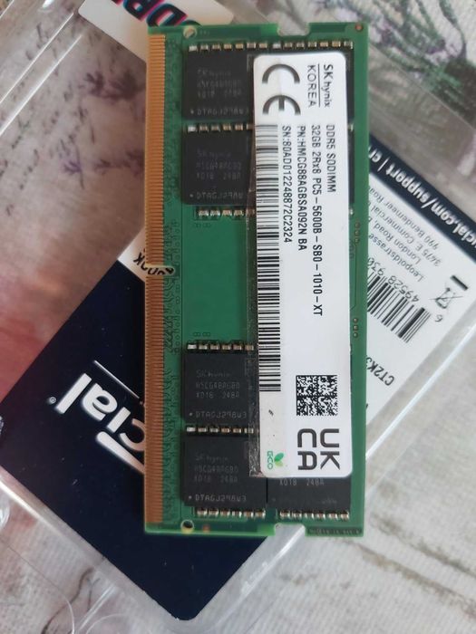1x32GB, 5600MT/s, CL46 - SK Hynix (SO-DIMM - за лаптоп)