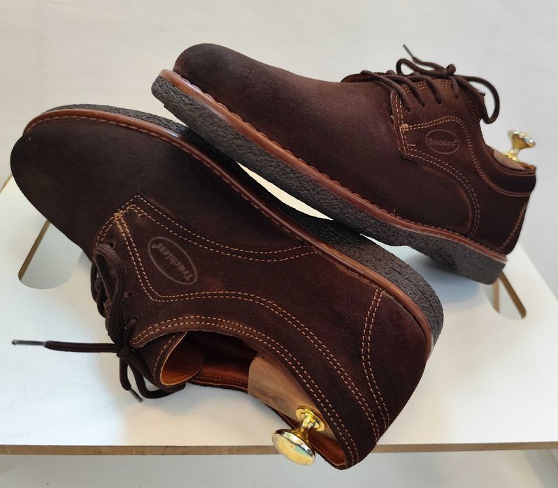 Pantofi derby 42 plain toe Trachiess NOI piele naturala moale suede
