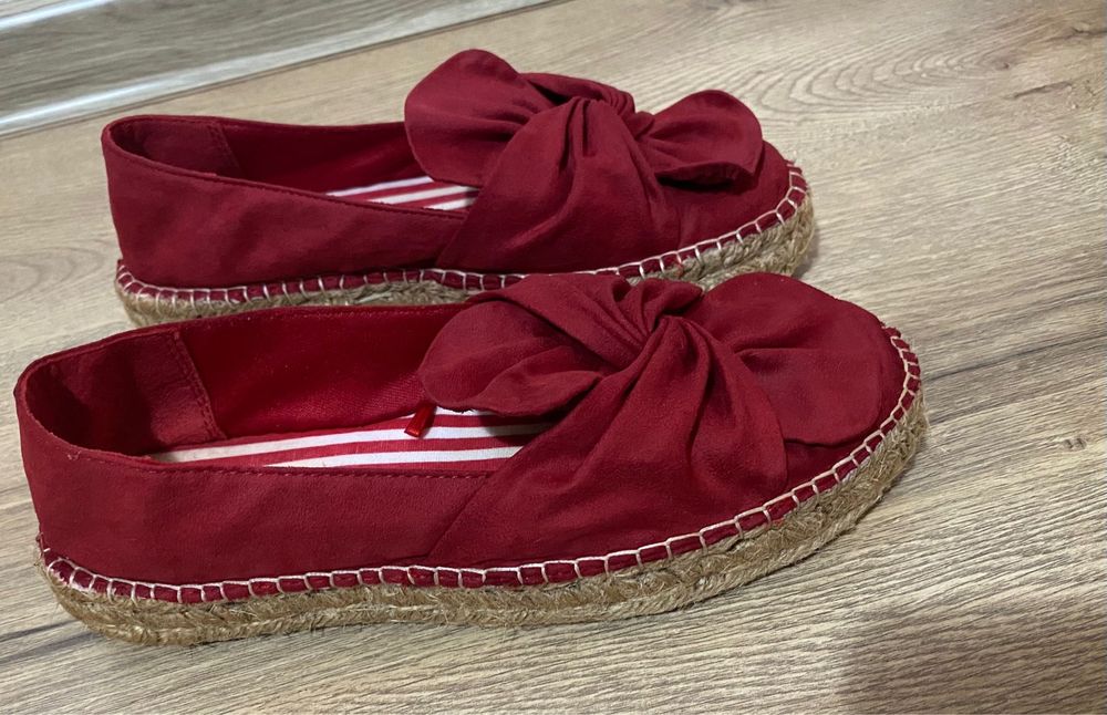 Espadrile Stradivarius roșii cu nod mărimea 36 Ca Noi