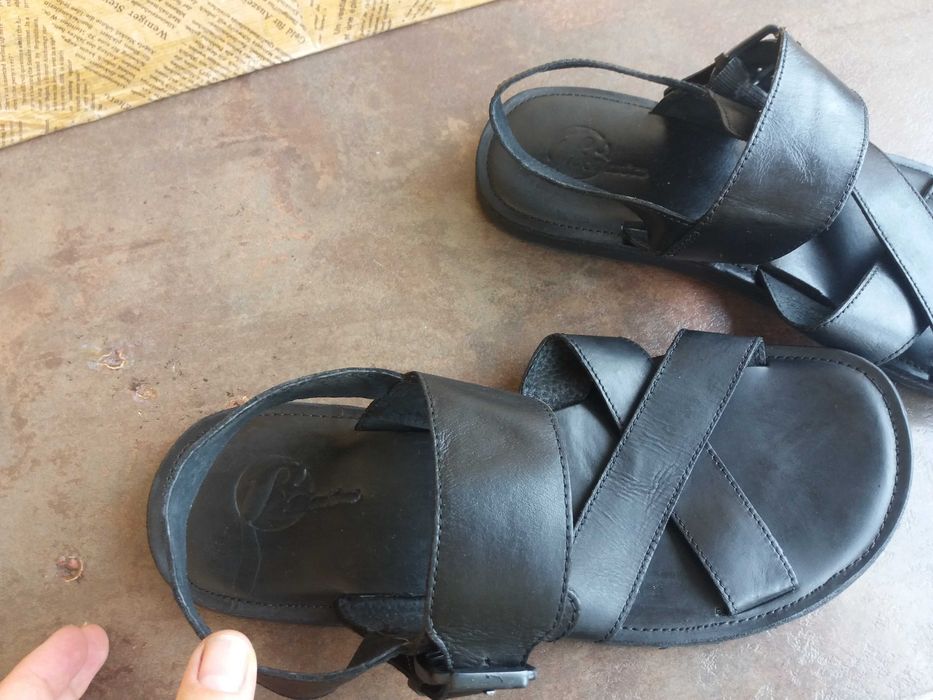 мъжки сандали,Bata,летни отворени обувки,черни кожени сандали