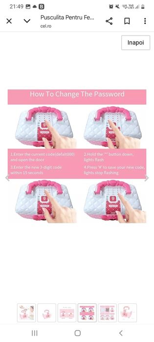 Pusculita copii cu seif si cod de acces