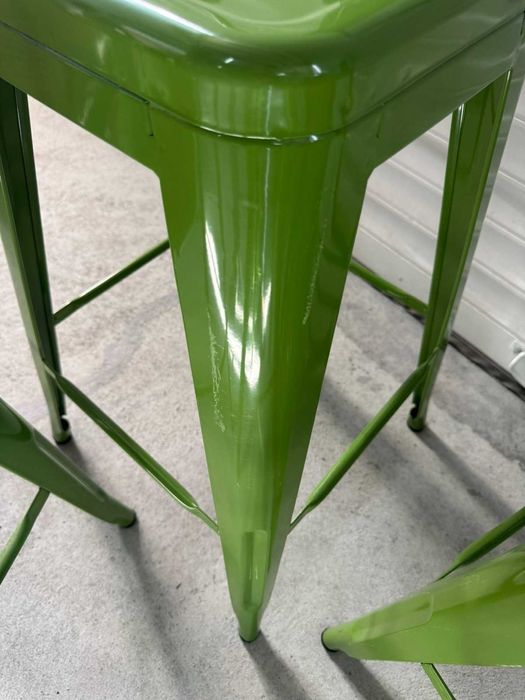 Комплект 5бр. бар столове с облегалка - Зелени. С дребни транспортни драскотини, цената е за целия комплект !
