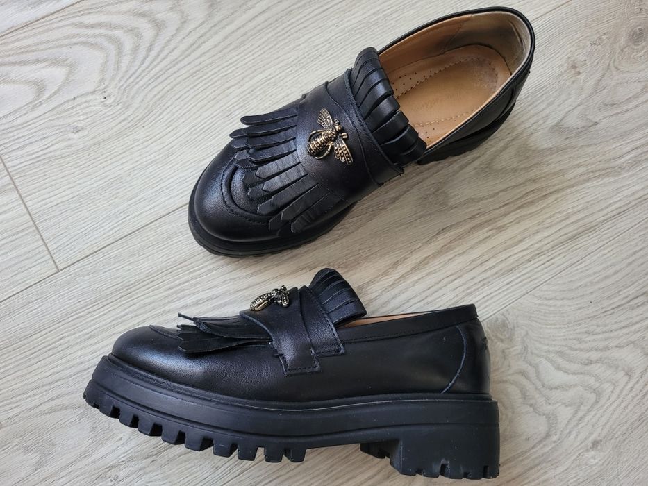 Mocasini Bee piele naturala 37