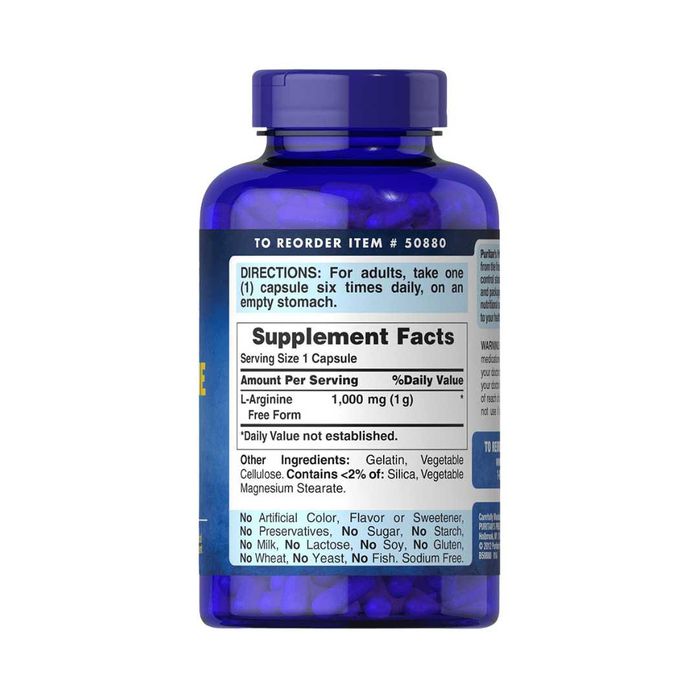 L- Аргинин 1000мг Puritan's Pride L-arginine 100 капсул из Америки