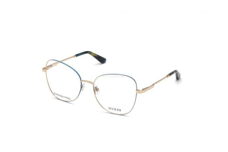 GUESS – Дамски метални рамки за очила "BLUE & GOLD" нови с кутия