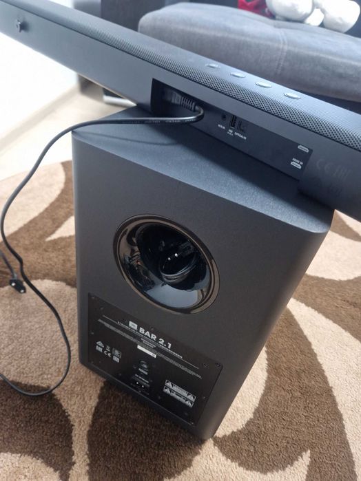 Soundbar JBL BAR 2.1, 300W, bluetooth, subwoofer wireless, Negru