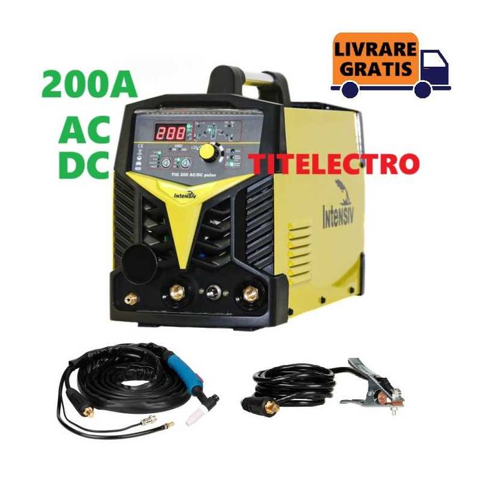 Aparat sudura aluminiu TIG 200P AC DC INTENSIV + tub argon + reductor