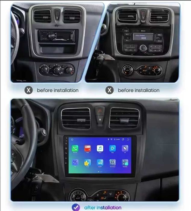 Navigatie Android 4GB RAM+ 64GB Dacia Renault Logan 2 Sandero 2 Car GPS