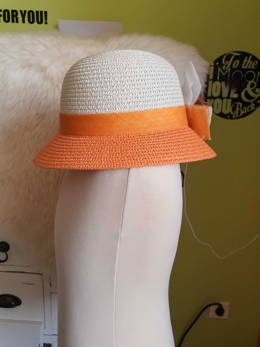 Palarie eleganta de vara din paie cu flori pentru copii