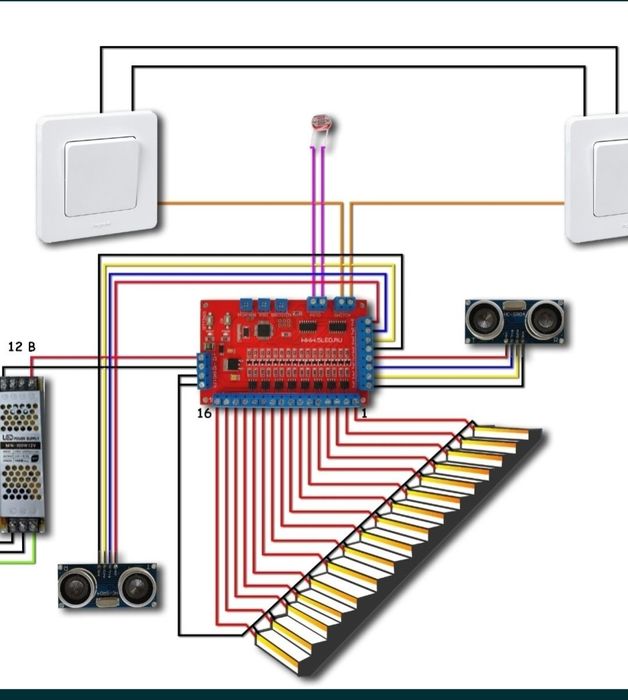 Автоматическая подсветка лестницы.