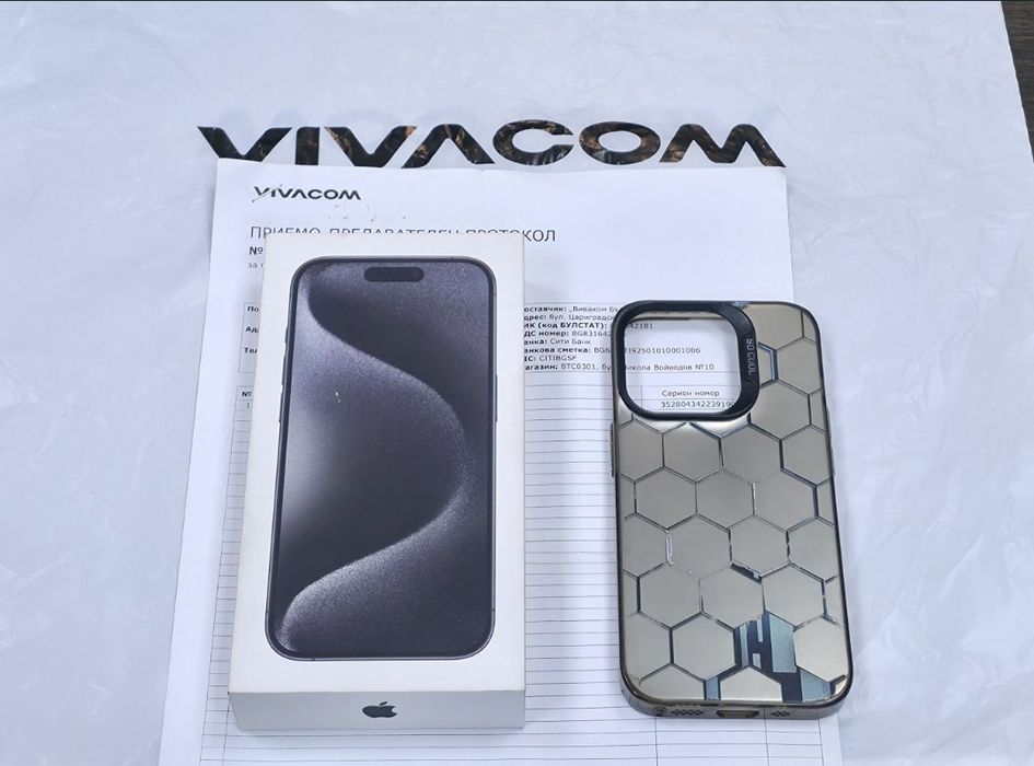 256GB iPhone 15 PRO Гаранция Vivacom 2026 Black Titanium
