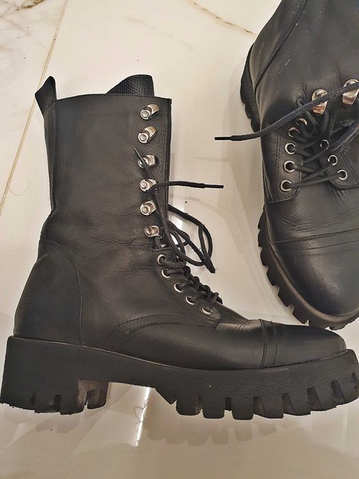 Черни боти Bianki естествена кожа