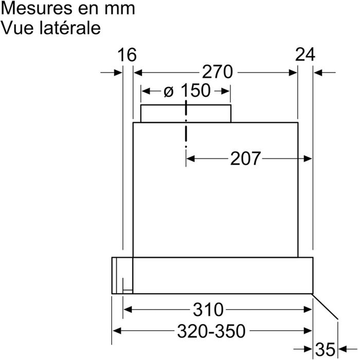 Bosch DBB66AF50, Hotă integrată seria 4, 3 viteze de aspirare, 60 cm, oțel inoxidabil [Clasa energetică A]