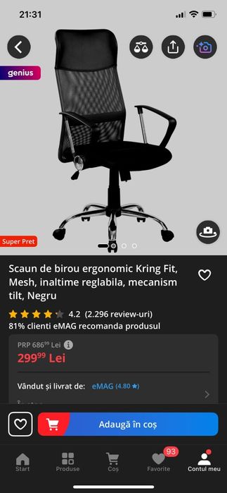 Scaun birou Kring Fit