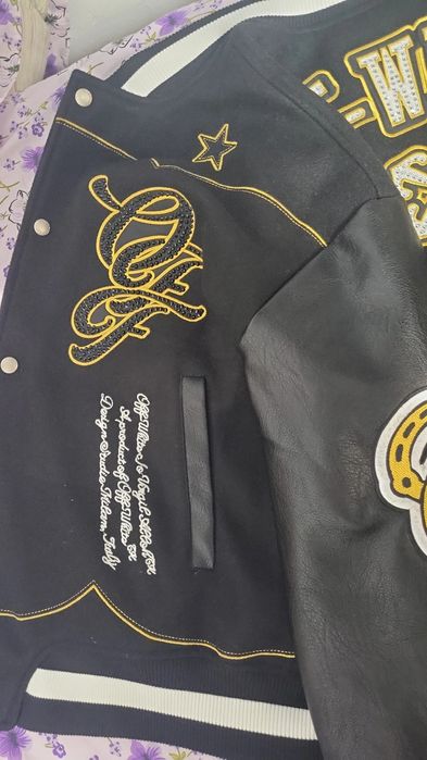 Off white baseball jacket