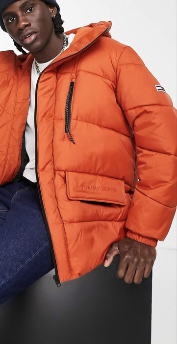Tommy Jeans asymmetric zip hooded puffer jacket