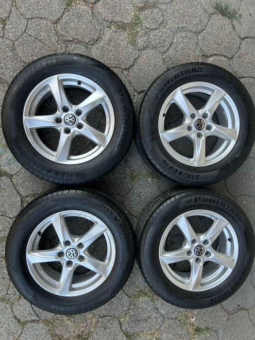 Jante aliaj 5x112mm, anvelope vara 215/60 R16, VW Passat, Sharan, Tiguan, Seat Alhambra, Skoda Octavia Yeti Superb, Audi Q3