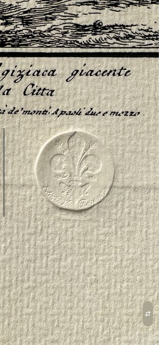 gravura Piranesi edizione ponte vecchi timbru sec