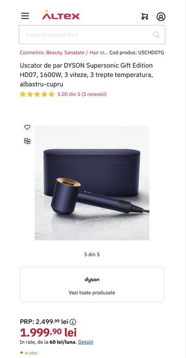 Dyson Supersonic Prussian Blue Gift edition.