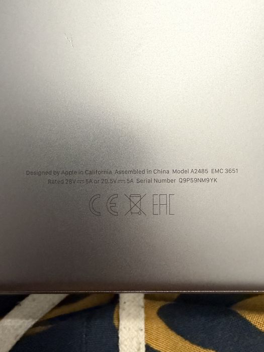 Apple MacBook Pro 16" (2021) M1 Pro, 16GB RAM, 512Gb SSD ,