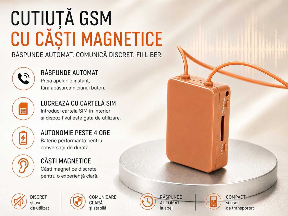 Casti de copiat Examene: Sistem de copiat Fara Telefon - Casca de Copiat discreta Nedetectabila