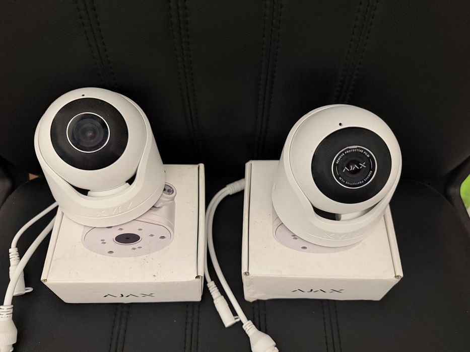 Camera supraveghere IP Dome Ajax TurretCam, 5 MP, 2.8 mm, IR 35 m, microfon, slot card, detectie obiecte prin AI, PoE, alb