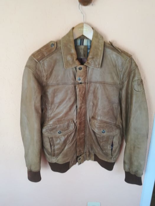 Geaca piele bărbați Mango