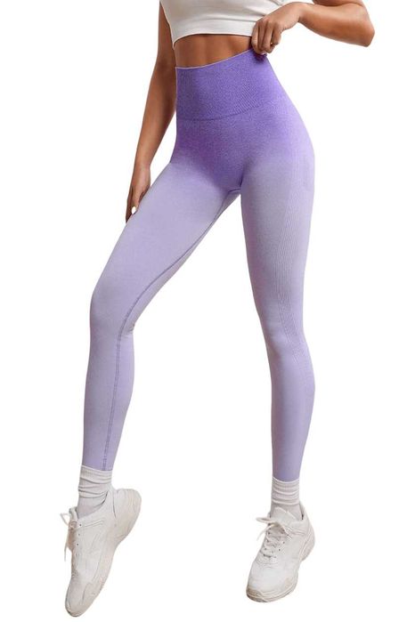 Colanti Fitness Dama Lungi Modelatori  Elastici Efect Push Up Lila M