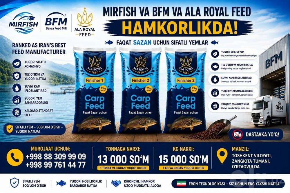 Baliq uchun sifatli yem karmoykafitsenti 1.2 kg Protayin 28