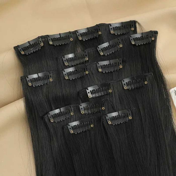 Екстеншън с клипс / треса / 7 реда треси с клипси / Удължение за Коса