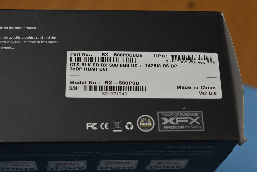 Видео карта 4 GB XFX Radeon RX 580 GTS 4 GB XXX Edition  в кутия