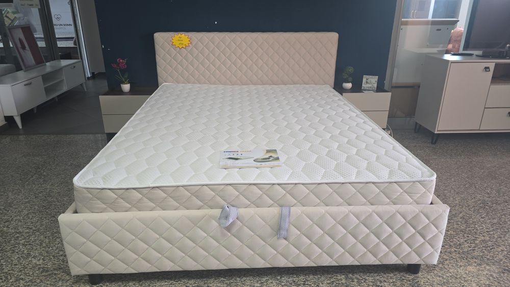 Set  Pat.+ Saltea + depozitare + somiera rabatabilă