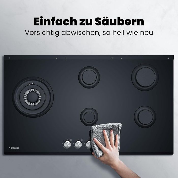 Газов плот за вграждане, 5 зони, 90см, 10400W, чугунени скари