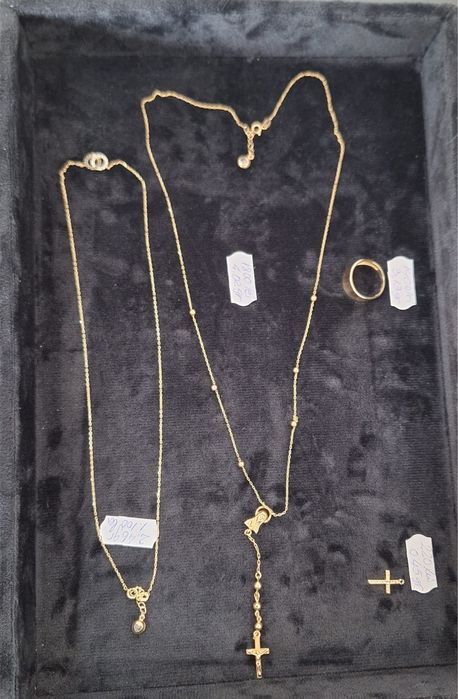 Bijuterii AUR, lantisor, rozariu , inel , Cruciulita-pret bun