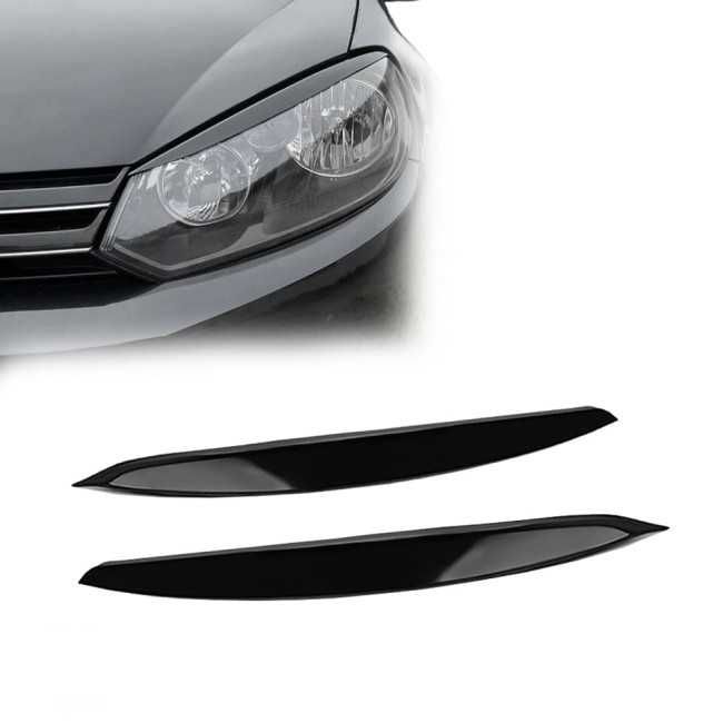 Set Pleoape Faruri Far VW Volkswagen Golf 6 VI 2008-2013 Negru Lucios