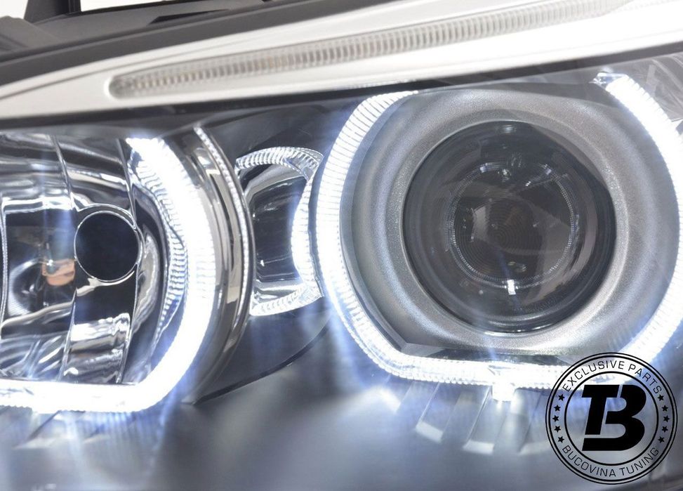 Faruri Angel Eyes LED compatibile cu BMW Seria 5 E60 E61