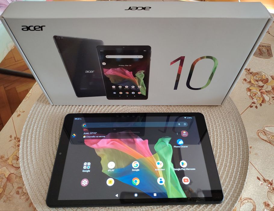 Като нов ! Таблет ACER Iconia A10 Wi-Fi BLACK WI-FI, 64 GB, 10.1 ", RAM 4 GB