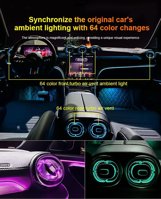 Set grile ventilatie Mercedes C Class W206 GLC X254 64 culori RGB